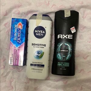 Nivea Men Sensitive Body Wash and Axe Apollo Body Wash Set